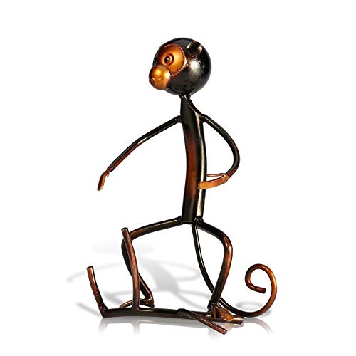 PIBM Stylish Simplicity Metal Monkey Shape Wine Wine Rack Home Desktop Porch Decoration Bar Restaurant Decoration Retro Old Craft Creative Person