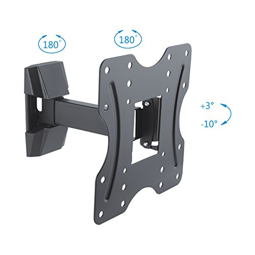 PureMounts PM-FM10-200 Wall Mount for TV Devices with Dimensions 58-107 cm (23-42 inches), Tilt: -10° to 3°, Swivel Mounted, Max. Weight Supporte
