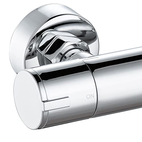 ENKI, Dune, T22, Chrome, Thermostatic Shower Mixer Valve, Bar Shower Mixer Valve, Anti Scald Device, Modern Design, Constant Temperature Control,