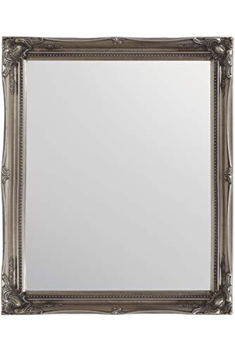 FRENCH SILVER SHABBY CHIC ANTIQUE STYLE MIRROR - 20" X 24" OVERALL SIZE (50cm X 60cm)
