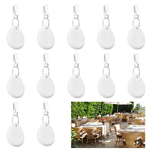 Morobor Tablecloth Weights Hangers, 12pcs Table Cover Weights with Stainless Steel Clip for Outdoor Family Dinner Garden Party Wedding Camping Pi