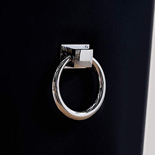 P&N Homewares - Windsor Chair - Black | Tufted Velvet Fabric | Door Knocker | Studded | Dining Chair | Upholstered Accent Side Chair | FREE NEXT