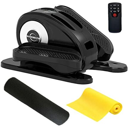 Hanghelth Under Desk Ellipitical Machine,Electric Mini Seated Elliptical Training Machine,with Resistance Band,Mat,Remote Controller for Seniors,