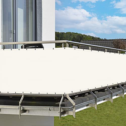 HENG FENG Balcony Screen Privacy Screen 90X500cm PES,UV and Weatherproof for Garden Terrace No Drilling With Ties,Anthracite