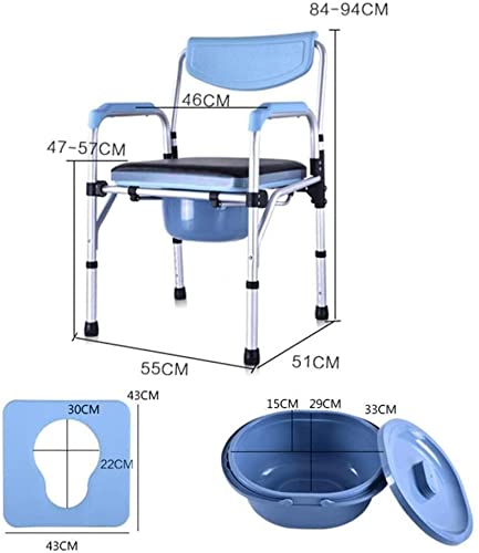 LILIKY Old People's Toilet Chair Mobile Toilet Stool Pregnant Women's Toilet Chair Toilet Chair Bathing Chair Bathing Chair