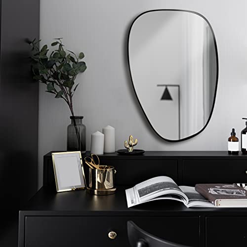 Mirrorize Irregular Wall Mirror, Asymmetrical Wall Mirror, Modern Abstract Wall Mirror Decor for Living Room Bathroom Bedroom Entryway 19"X27"