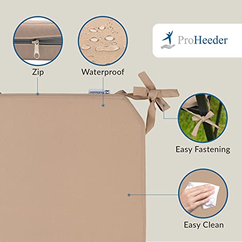 Indoor & Outdoor Chair Cushions - Water Resistant Seat Chair Pads - Best for Garden Kitchen Dining Patio Office - 1 x Seat Pad - BEIGE - 40x40x4.