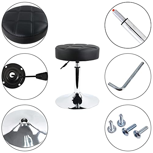 FURWOO Round PU Leather Salon Massage Chair Adjustable Swivel Stool Work Chair Hairdressing Work Stool Barber Shop Beauty Salon Nail Beauty Chair