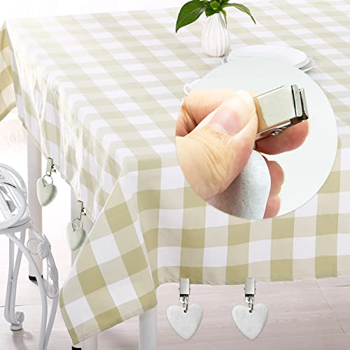 Tablecloth Weights, 10 Pieces Tablecloth Clips Table Clips with Clips for Indoor Outdoor Home Kitchen Wedding Party Picnic, White, Marble (Heart