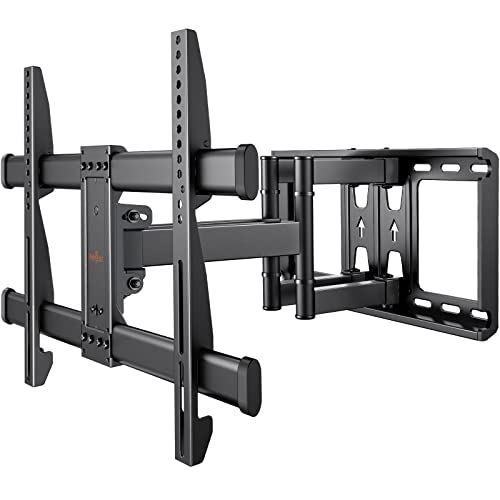 Perlegear TV Wall Bracket for 37-84 Inch Flat/Curved TVs up to 60kg, Swivel Tilt TV Bracket Max.VESA 600x400mm, Full Motion TV Wall Mount with Du