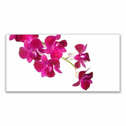 Tulup Glass Splashback for Kitchen - 55.1 in x 27.6 in / 140x70 cm - Cooker Wall Protection Tempered Glass - Flowers Floral