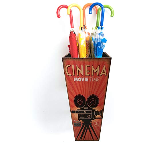 Rebecca Mobili Indoor Umbrella Stand, Modern Umbrella Stand, Mdf Canvas, Orange, With Handles, for Home Office - Measures: 50x20x20 (HxWxD) - Art