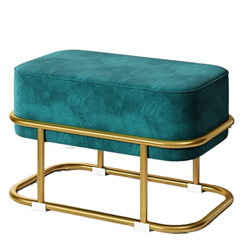 LUKEO Small stool, household low stool, living room, fabric sofa, round stool, sitting pier (Color : Argento, Size : Talla �nica)