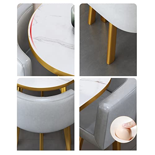 Office Reception Round Dining Table Set for 4, Business Reception Desk Table and Chair Combination,Hotel Lobby Dining Table Set,Bedroom Balcony L