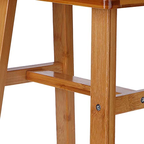 Multipurpose Small Bamboo Stool Foot Rest Stool Shower Low Bench for Home Living Room Bathroom Supplies(M Rectangle)