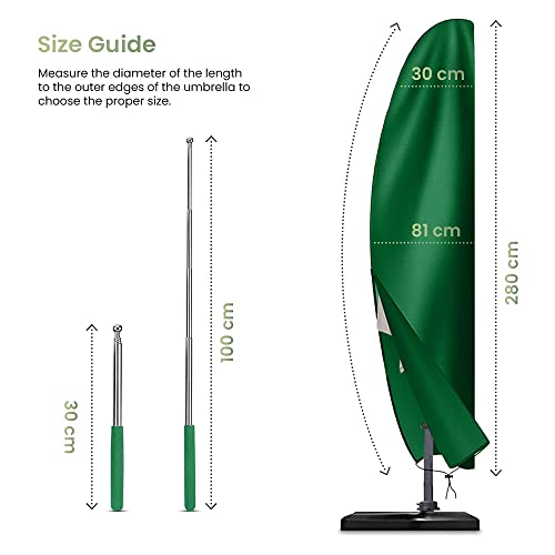 Flatro Parasol Cover - Heavy Duty Parasol Covers Waterproof Cantilever with Bag - UV Protection, Weather and Rip Proof 420D Oxford Parasol Cover