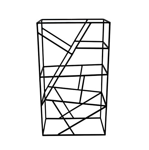 LaLe Living Vino Wine Rack in Black Brushed Iron for 9 Wine Bottles 26 x 45.5 cm for Storing, Storing Wine and Water Bottles in Geometric Design