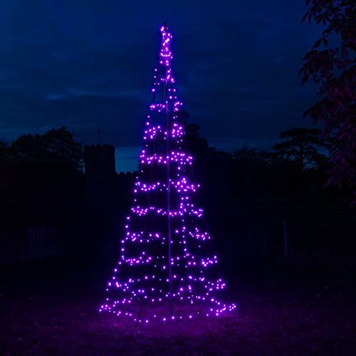 Noma Starry Nights Spectrum 4m Outdoor Pole Christmas Tree : 450 Colour Changing LEDs : App Control : 6121019