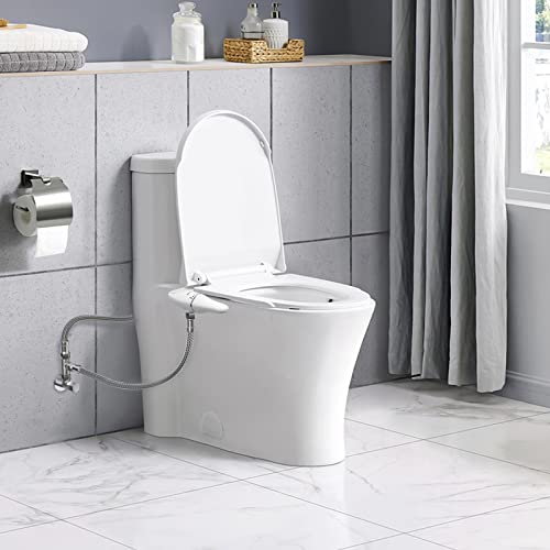 SAMODRA Ultra-Slim Bidet,Bidet Attachment for Toilet UK, Non-Electric Bidet Seat Attachment Dual Nozzle (Rear/Feminine Wash),with Hose and Brass