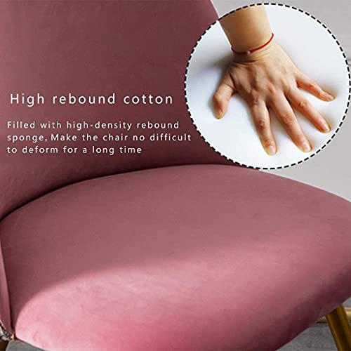 Kitchen Dining Chairs Flannel Embroidery Office Chair with Metal Legs Velvet Seat and Backrests,Living Room Lounge Chair (Color : Purple)