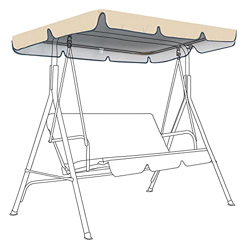 SOKINGCOVER Replaceable Swing Canopy, Khaki, Swing Ceiling Replacement Cover 168 x 120 x 18cm