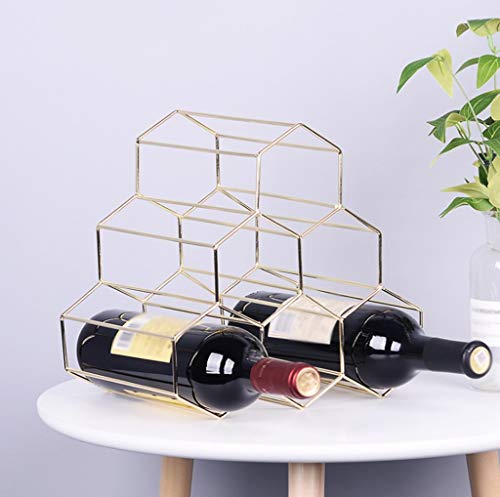 PIBM Iron Wire Wine Rack Hexagon Honeycomb Nest Shelf High Load Bearing Creative Storage Rack Decoration J119