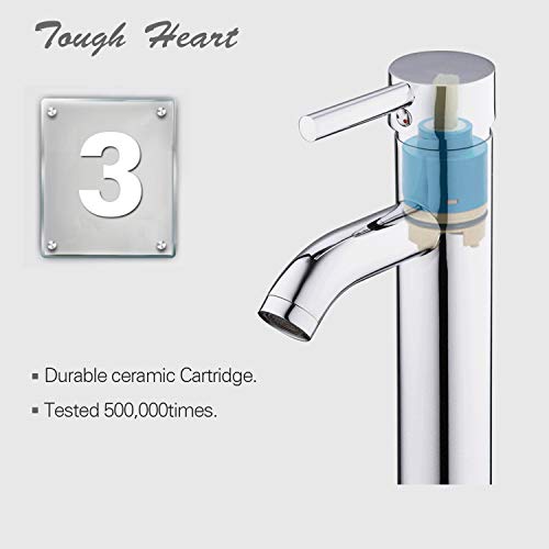 Hapilife 10 Years Warrany Tall Single Lever Chrome Plated Bathroom Sink Basin Mixer Tap