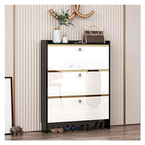 maozi Door -thin Shoe Cabinet Household Tipping Bucket Entrance Cabinet Door Hall Cabinet Large Capacity Storage Locker (Color : Argento, Size :