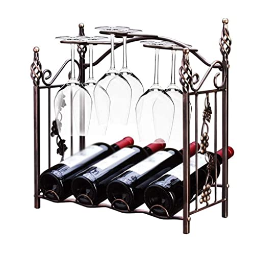 NEOCHY Home Living Room Wine Rack, Wine Goblet Upside Down Glass Holder European Retro Bottle Holder