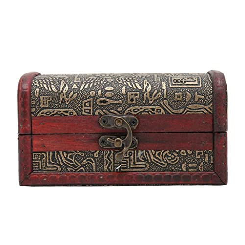 MIAOHY Treasure Box Retro Style Wooden Treasure Chest for Office for Travel for Home Storage Box