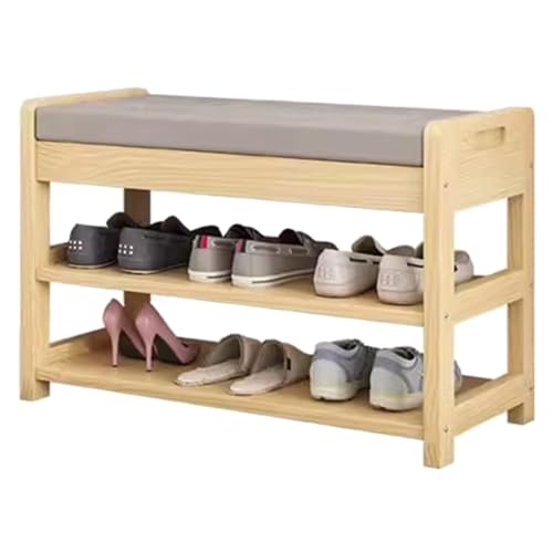 N/A 2 Layers Shoe Benches Entryway, with Storage, Shoe Stool Storage Tipping Bucket, Entryway Shoe Cabinet Shoe Bench for Living Room, Bedroom, M