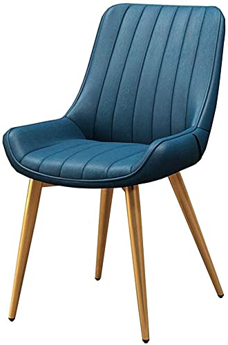 Kitchen Dining Room Furniture Chairs Dining Chairs PU Leather Backrest Chair Metal Legs Leisure Coffee Chair Nordic Style Makeup Chair (Color : B