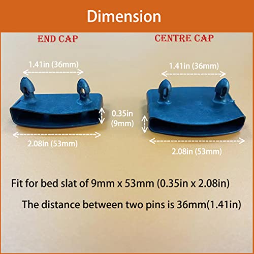 XIAONAN 20 Pcs 53-54mm Bed Slat Center Caps Holders Replacement Plastic Bed Slat Holders for Single, Double and King Size Beds Connector Accessor