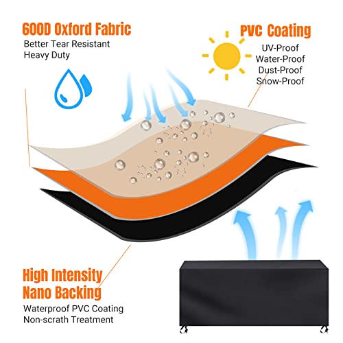 Patio Furniture Covers Waterproof - 125x125x74cm Cube Outdoor 2 - 4 Seater Cube Rattan Garden Furniture Cover - 600D Heavy Duty Outside Sofa Prot