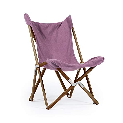 Telami–Tripolina Chair–Collection Recycled–Arm Chair–Foldable and Light – Pomegranate Colour – Natural Frame – Made in Italy - Outdoor Furniture,