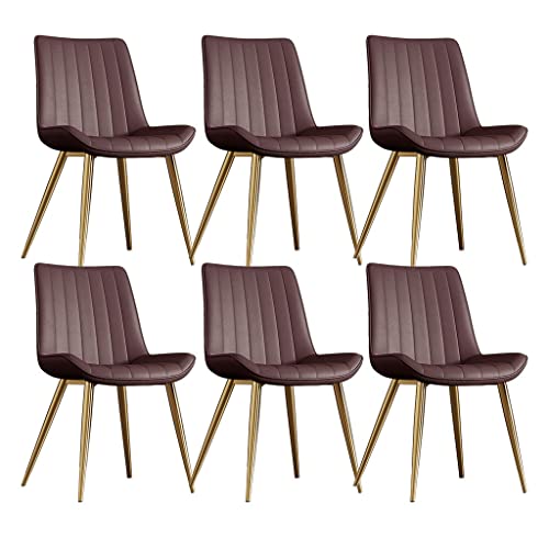 Kitchen Dining Room Furniture Chairs PU Leather Kitchen Dining Chairs Set Of 6,Water Proof PU Leather Side Chair With Metal Legs,Living Room Loun