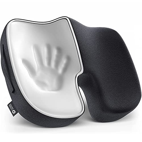 5 STARS UNITED Seat Cushion for Office Chair - 100% Memory Foam Pillow - Firm Coccyx Pad - Tailbone, Sciatica, Lower Back Pain Relief - Premium H