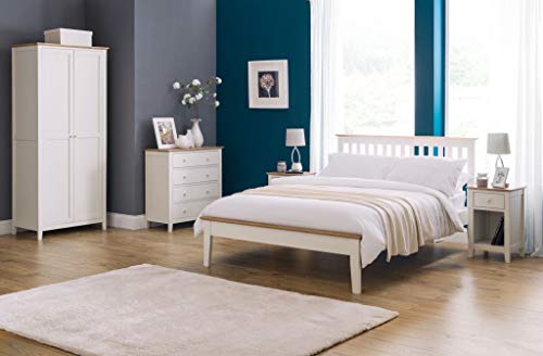 Julian Bowen Salerno 1 Drawer Bedside, Oak/Ivory