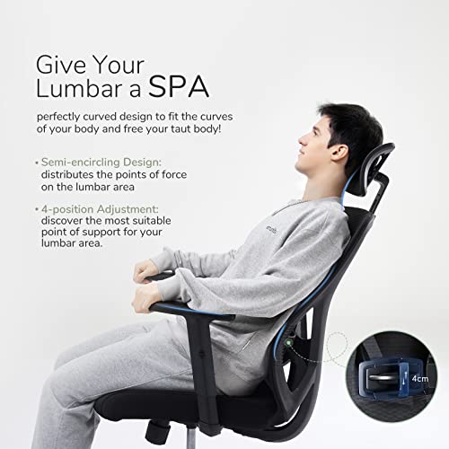 Novilla Mesh Computer Office Chair, Home Swivel Ergonomic Desk Chair, High Back Executive Chair With Adjustable Lumbar Support, Height, Backrest,