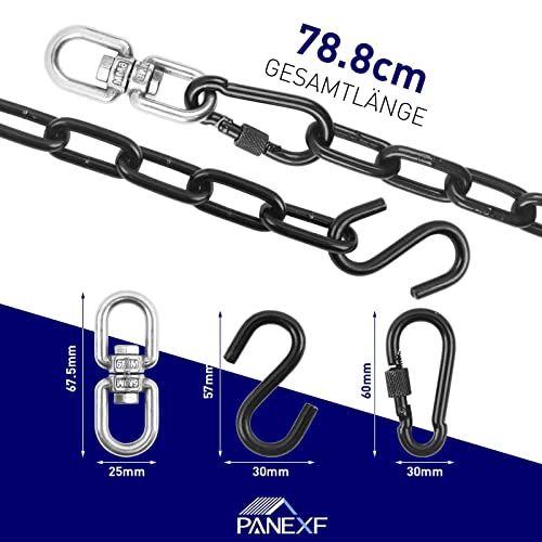 Hanging Chair Chain Hammock Chain Steel Chair Chain Duty Garden Chain Metal with Swivel Hook Carabiner Clip S Hook for Hanging Chair Outdoor Hamm