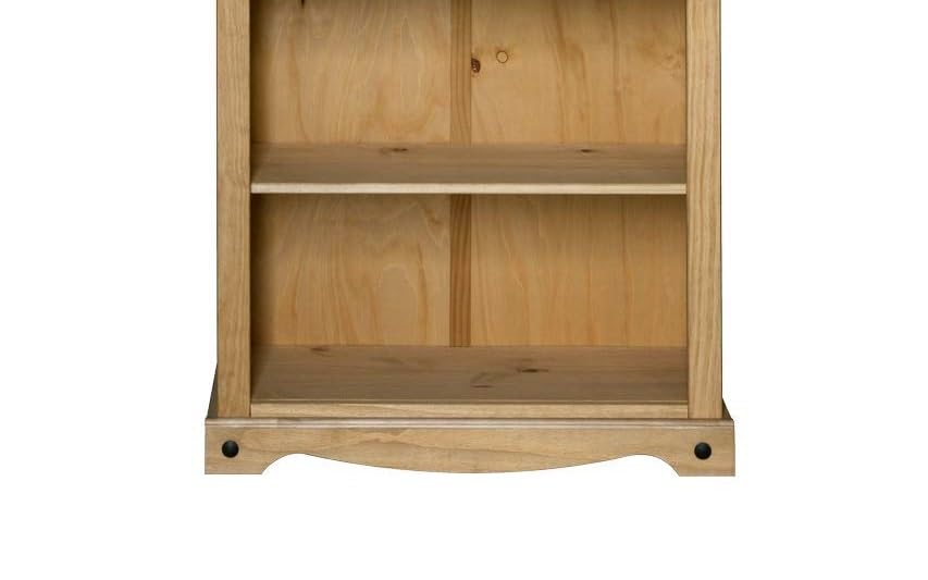 Corona Small Low Bookcase, Mexican Solid Pine Wood