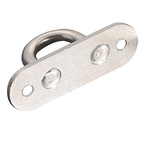 Quikhome 2 Pack Ceiling Hook M6 Oblong Pad Eye Plate 304 Stainless Steel with Expansion Screw Wall Mount Hanging Hook for Boat Marine Hardwarefor