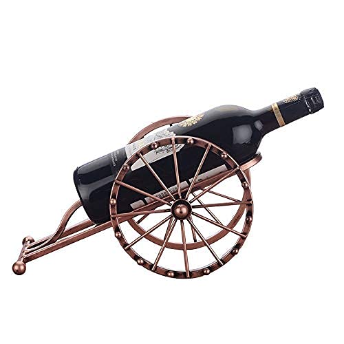 NEOCHY Antique Iron Art Wine Bottle Holder Decorative Metal Artillery Miniature Wine Rack Barware Ornament