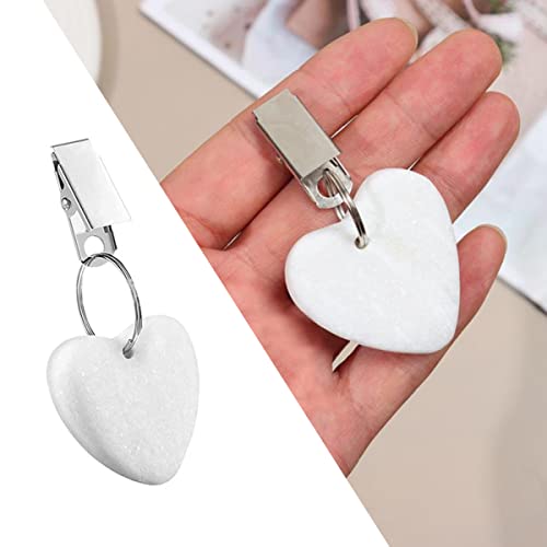WANGCL 8PCS Tablecloth Weights Tablecloth Pendant With Stainless Steel Clip For Outdoor Family Dinner Garden Party Wedding Camping Picnic-Heart S