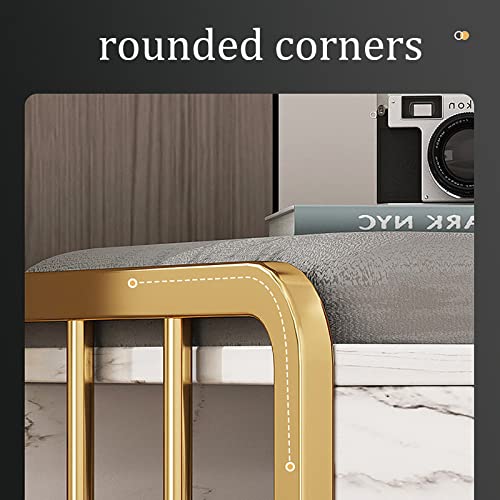 Shoe Storage Bench with Foam Padded Seat, 2-Tier Wooden Shoe Bench with Storage Space, Entryway Shoe Bench, Metal Frame, for Hallway Front Door,