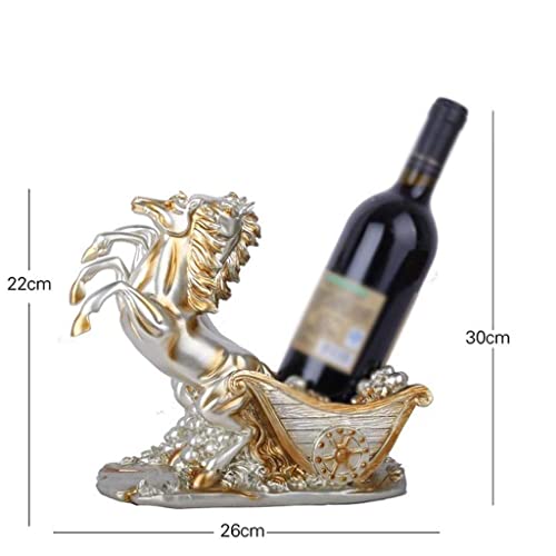 NEOCHY European Champagne Double Horse Car Wine Rack Decoration Bottle Stand, Fashion Rack Single Bottle Tabletop Holder for Home Decor