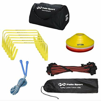 Palle Sport - Fitness Training Set - For Personal or Group Training Sessions at home or outside - Includes - 6 x Hurdles, 20 x Marker Cones 1 x F