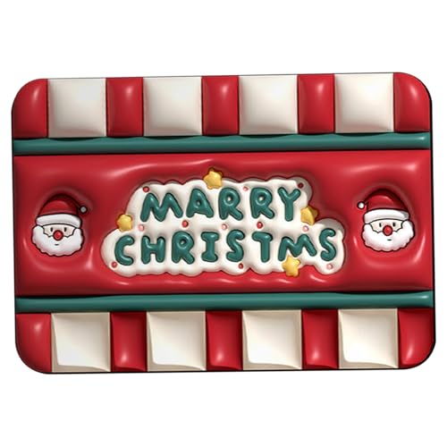Christmas Door Mat Non-Slip 3D Merry Christmas Welcome Mat 20x32 Inch Decorative Rug Entrance Door Mat Tradition Xmas Decor for Home, Bathroom, K
