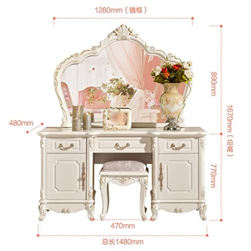 JYDQM Dressing Table Bedroom Dressing Cabinet Small Household Vanity Table Princess Style Vanity Cabinet