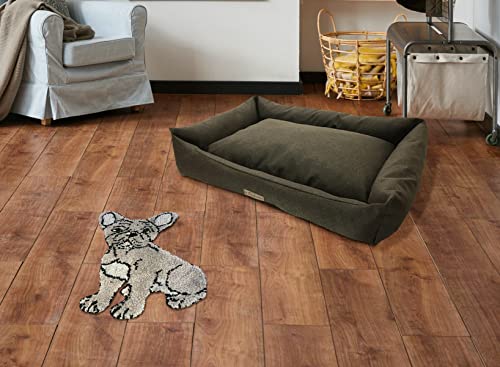 CUZZY Grey French Bulldog Mat. Novelty non-slip dog mat for Frenchie lovers, Perfect French Bulldog gifts. Bulldog accessories. Dog rug Size 45cm